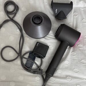 Dyson Black and Pink Hair Dryer with Attachments